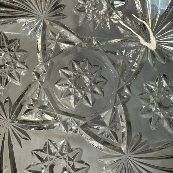 Anchor Hocking Star of David (EAPC) Glass Candy Dish with Lid Large Vintage - Picture 5 of 15